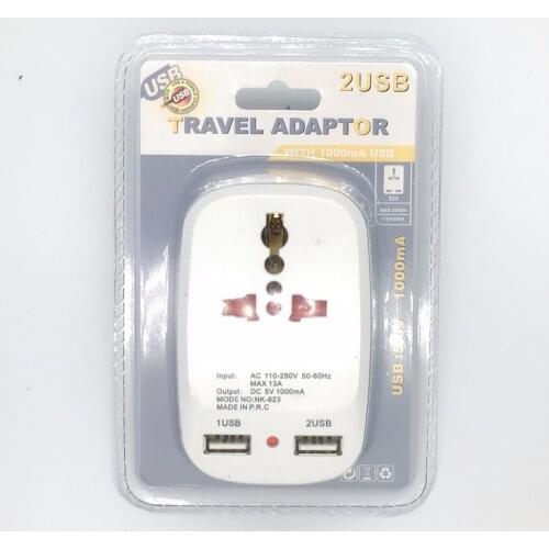 2 USB Charging Port All in One Universal Worldwide Travel Wall Charger AC Power UK Plug Adapter Adaptor