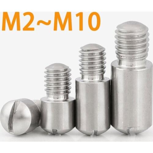 5PCS Slotted Headless Screws M2 M3M4 M5 M6M8 M10 Slotted Cylindrical Pin Dowel External Thread Locating Pin 304 Stainless Steel