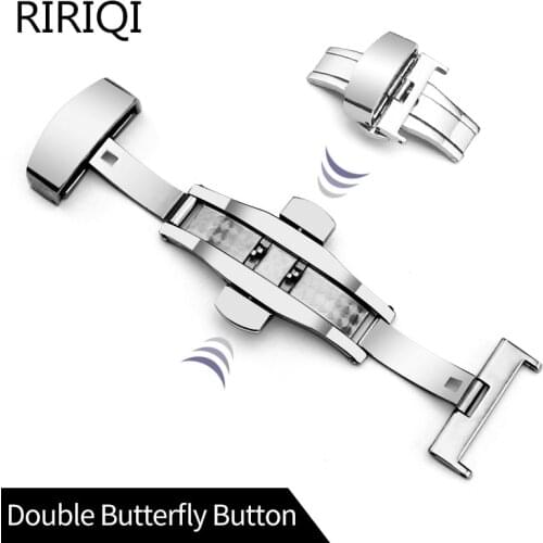 Watch Fold Buckle Double Click Butterfly Watchband Push Clasp 14/16/18/20/22mm Button Deployment Clasp Buckles Watch Accessories
