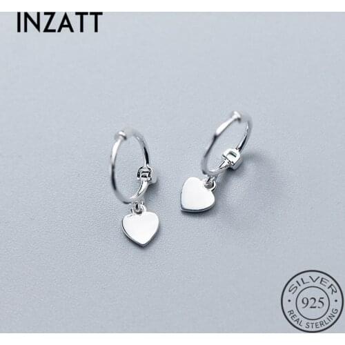 INZATT Authentic 925 Sterling Silver Heart Exquisite Hoop Earrings 2018 Fine Jewelry For Women Birthday party Accessories Gift