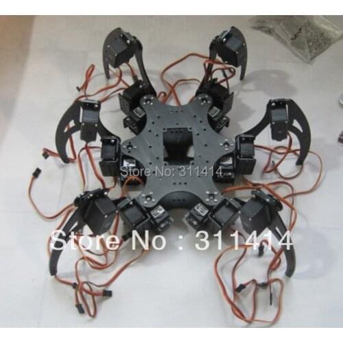 1set Aluminium Robotic Hexapod Spider Six 3DOF Legs Robot Frame Kit With Bearings Fully Compatible With Arduino