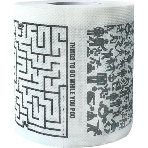 1 Roll Funny Printed Toilet Paper 2-Ply Unscented Tissue for Home Bath Room use