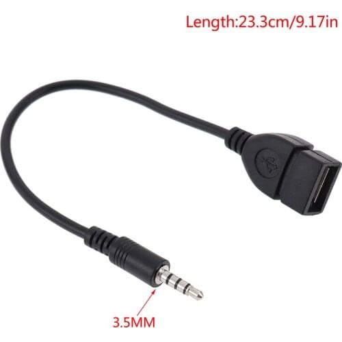 1PC Auto Car Electronics 3.5mm MP3 Male AUX Audio Plug Jack To USB 2.0 Female Converter Cable Cord For Play Music Audio Cable