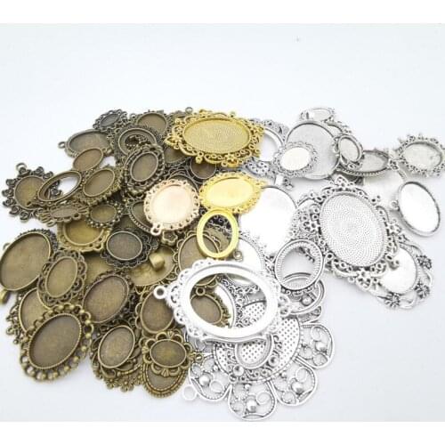 100g Vintage Circle Collet Charms Zinc Alloy Earring Pendant Accessory for DIY Bracelet Necklace Jewelry Making