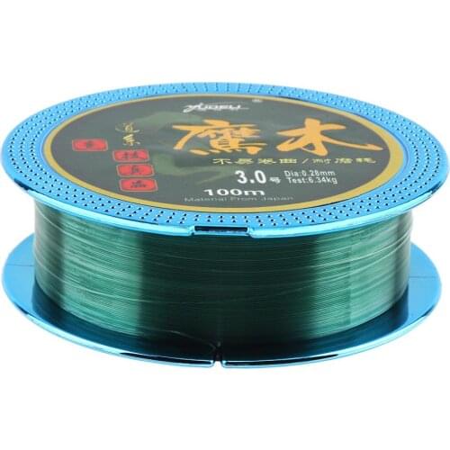100M 110Yards Fluorocarbon Coating Green Nylon Fishing Line 2 3 4 5 7 14 18 23LB Main Line for Rock Boat Lure Carp Fishing Wire