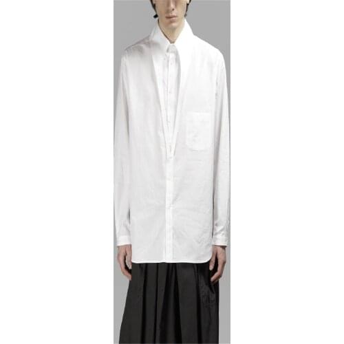 2021 The new design Fashion runway mens shirts with irregular collars M-6XL！ Large mens shirts