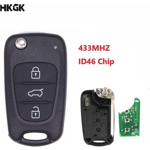 3 Buttons Folding Remote Key ID46 Chip 433Mhz for Hyundai I30 IX35 TOY40 Blade Car keys