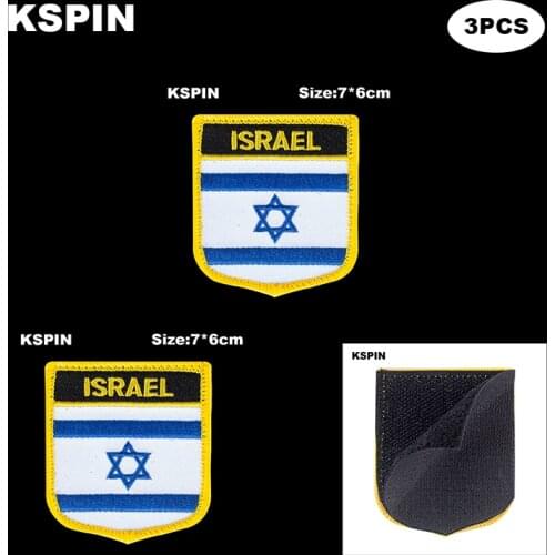 National Flag Patch Hook Loop Israel Badges Armband 3D Stick on Jacket Backpack Stickers