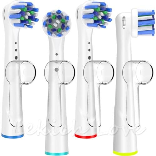 4 Pcs Toothbrush Heads for Oral B Toothbrush with 4 Pcs Toothbrush Head Covers Fit for Oral B Cross Action Toothbrush Heads