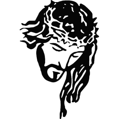 8x12cm Jesus With Crown of Thorns Car Stickers Window Decal Vinyl Art Pattern Art Car Body Waterproof Truck Rear windshield T036