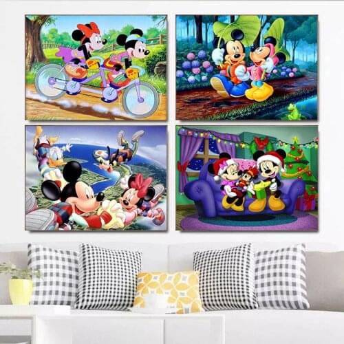 5D DIY Diamond Painting Disney Catoon Mickey Minnie Celebrate Wedding Cross Stitch Full Drill Embroidery MosaicDecor Gift