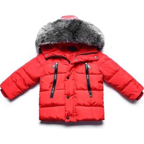 Childrens Winter Coat Outwear For Girls Christmas Thick Warm Down Fur Hooded Jackets Thick Cotton-Padded Down Coat 2 4 5 6 7 8Y
