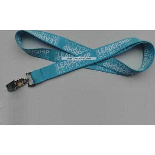 Hot New Promotion Clasp CLip Polyester Blue Lanyard Logo sublimation Printing Cheap Neck Lanyards Custom