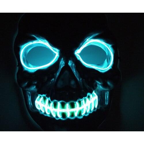 Horror Big Eye Zombie Mask Halloween Cosplay Party Supplies Glowing EL Wire Mask