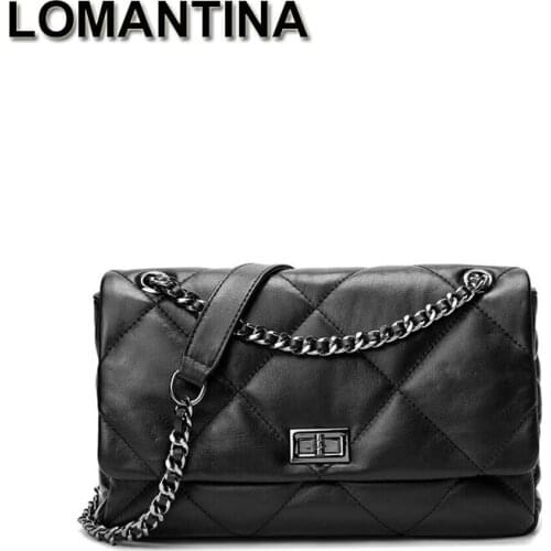LOMANTINA TopQuality Classic 100% Real Leather Brand Famous Women Handbag Fashion High Quality crossbody Sheepskin Bags Designer