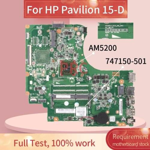 747150-501 747150-601 For HP Pavilion 15-D 255 G2 A6-5200M Laptop Motherboard 010195L00-35K-G A6-5200 DDR3 Notebook Mainboard