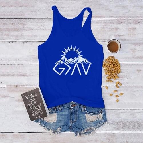 Sun Rising From Mountains Print Tank Top Women Sleeveless Summer Graphic Vest Aesthetic Tops Harajuku Camiseta Tirantes Mujer