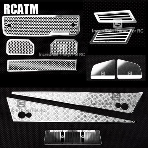 Metal Anti-skid Intake Grille Rearview Mirror for 1/10 Rc Crawler Car Traxxas TRX4 G500 TRX6 G63