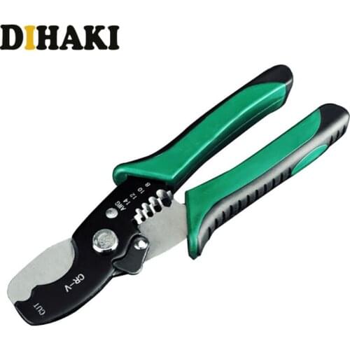 Multi-functional Hand Tools 8" Wire Stripper Cable Cutting Scissor Stripping Pliers Cutter for Electrical dia 1.6-4.0mm