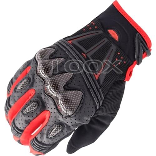 MX ATV Racing Bomber Black Red Motorbike MTB Dirt Bike Off-road Motocross Motorcycle Leather Gloves