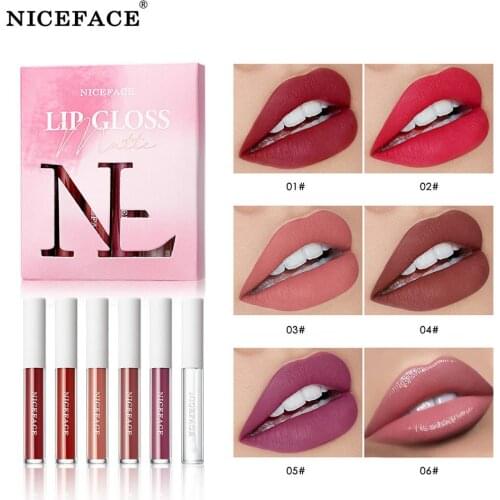 New Matte Non-stick Lip Glaze Lipgloss Set Moisturizer Lip Enhancer Liquid Lipstick Lip Glosses Makeup Cosmetic