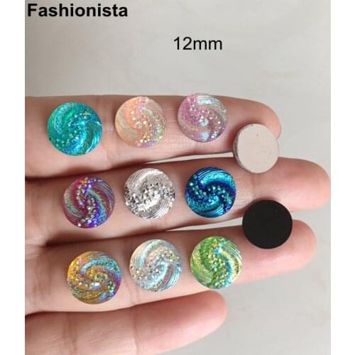 Wholesale 200 pcs Mixed Colors 12mm Round Flat Back Resin Cabochon,Beautiful Peacock Pattern Acrylic Cabochon For Buttons Making