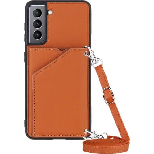 Good hand Feeling Leather Phone case with Strap For Samsung