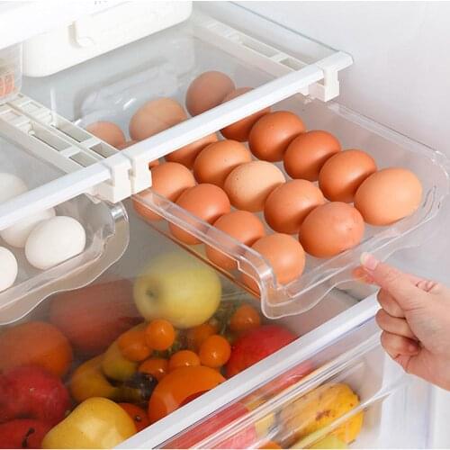 Professional Refrigerator Egg Organizer Drawer Transparent Storage Case Innovative Fridge Wire Mesh Storage Box