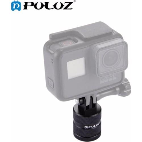 PULUZ 360 Degree Rotation Connection Holder 1/4 Inch Screw Hole Tripod Mount CNC Adapter for GoPro/Xiaoyi/DJI OSMO Actio Cameras