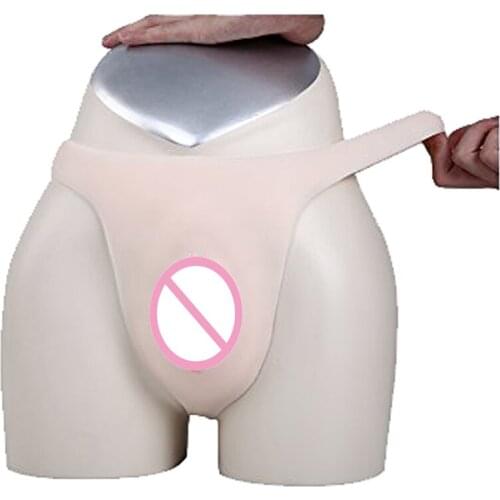 Realistic Vagina Panties Fake Vagina G-Strings Artificial Vagina Ajusen Drag Queen for Crossdresser Transgender Shemale