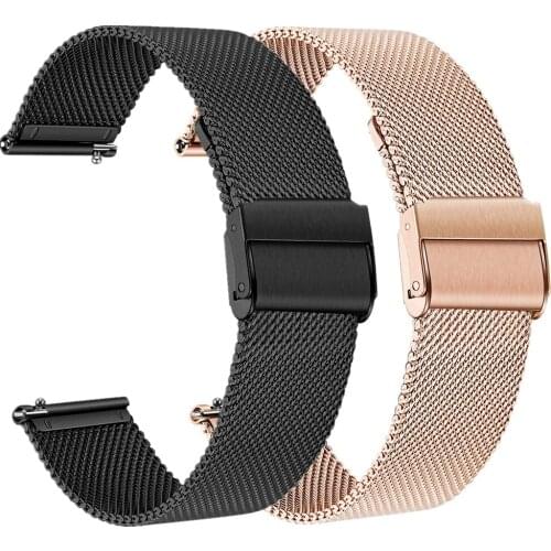 20mm 22mm Quick Release Mesh Strap for Samsung Active 2 44mm 40mm Band Matal Bracelet for Samsung Gear S3 Galaxy Watch 46mm Band