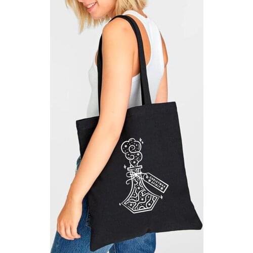 Myth Retro Creative Print Foldable Women Canvas Shopper Bag Reusable Cloth Tote Bags Travel Storage Handbag Shoulder Bag Female