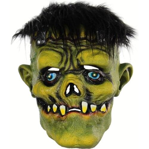 Scary Green Frankenstein Latex Mask Halloween Party Costume Accessory Cosplay Horror Monster Props