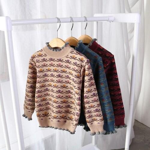 New girls' sweaters Autumn Winter Pullover Kids Striped Ribbed Knitting Sweater Children Soft Clothes girl Tops Outfit Clothing