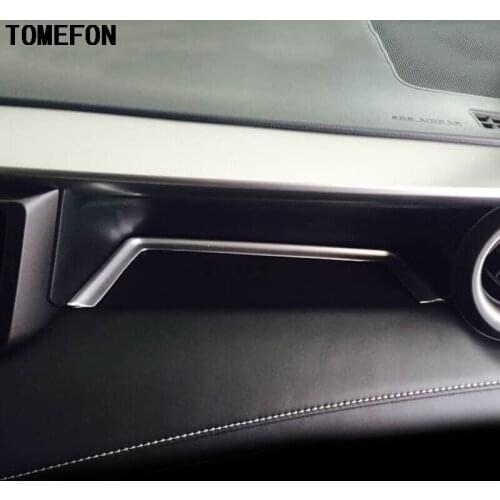 TOMEFON For Toyota RAV4 RAV 4 2016 ABS Chrome Matte Instrument Panel Storage Box Decoration Sticker Content Box Car Styling
