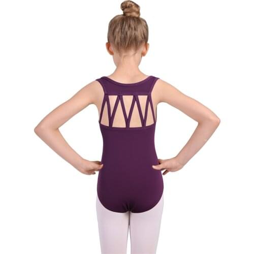 Girls M Straps Leotards for Children Competition Performance Ballet Dance Costume Kids Tank Sleeveless Gymnastics Activewear