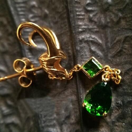 925 Sterling Silver Thor Loki Helmet Scepter Wand Earring S925 Charm Jewelry Women Men Ear Rings Earstuds Cosplay Jewelry