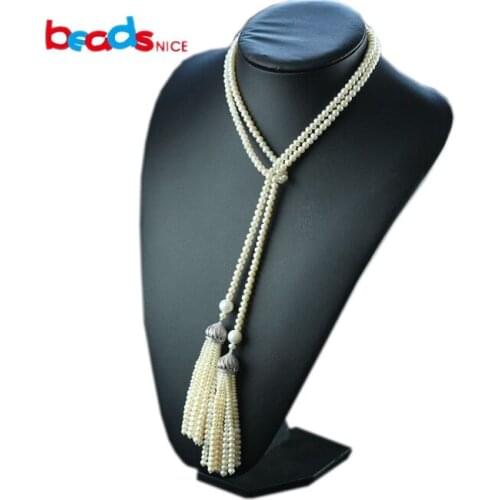 Beadsnice natural freshwater long pearl necklace 925 sterling silver pendant necklaces for women unique design for her ID29796