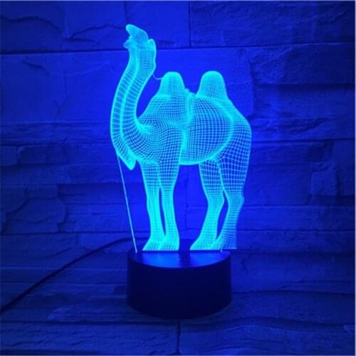 3d Lamp Animal Kids Bedroom Nightlight Child Birthday Gift Illusion Night Lights Camel Table Lamp Touch and Remote Control