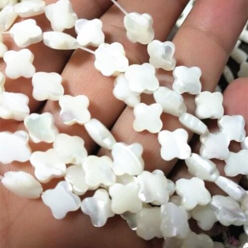 1 String Seawater Shell Beds Four Leaf Clover Shape 8MM Beads Strings Lose Beads Top Selling Beads Findings Mother Of Pearls