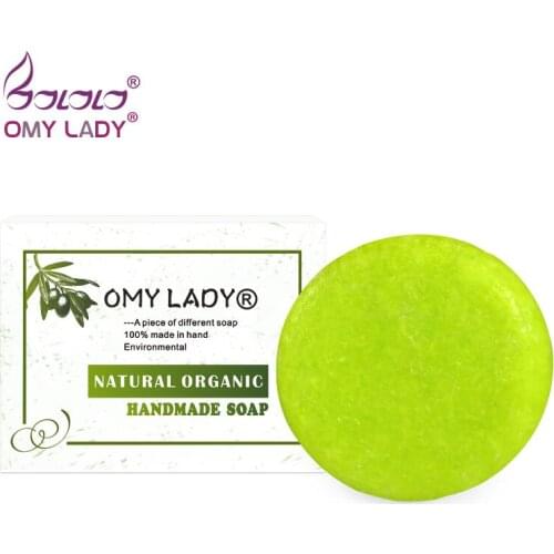 OMYLADY 100% Pure Natural Handmade Shampoo Soap Olive Oil Essential Oil Hair Cold Processed Anti-Dandruff Off Hair Care