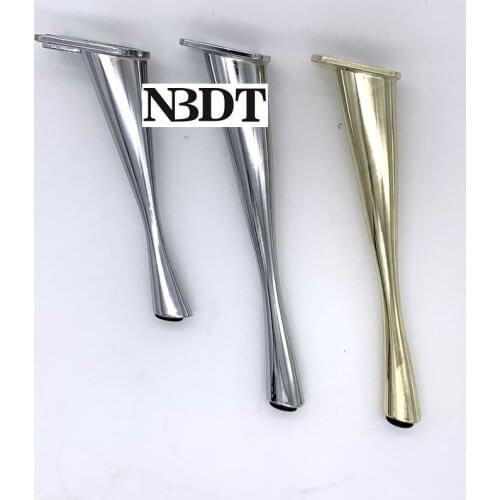 2Pcs/Lot Modern Zinc Alloy Gold Silver Sofa Cabinet Coffee Bar Upright Inclined Feet Leg Slim Lady Waist