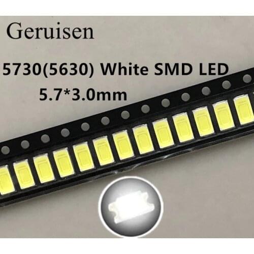 200PCS/5630/5730-CW/WW 0.5W-150Ma 50-55lm 6500K White Light SMD 5730 5630 LED 5730 diodes (3.2~3.4V)