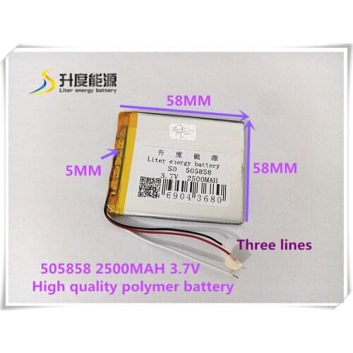 3.7V 2500mAH 505858 Polymer lithium ion / Li-ion battery for mp4 mp5 tablet pc cell phone POWER BANK