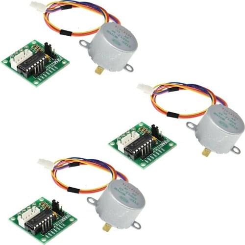3 Sets 5V Stepper Motor 28BYJ-48 With Drive / Test Module Board ULN2003 5 Line Brand New And High Quality