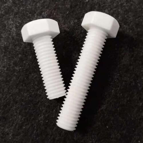 6pcs M6 Polypropylene PP Hexagonal plastic bolt Acid alkali resistant Plastic screw preservative 50mm-70mm Length