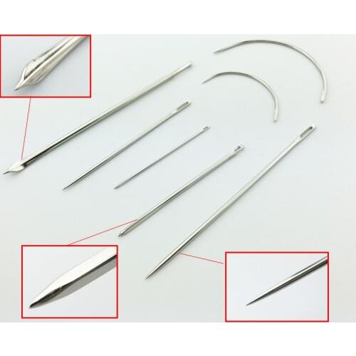 7Pcs/Set Sewing Needle Kit Leather Tools Sewing Needle Shaped Needle Hand Sewing Needle Curved Needle Sewing Machine Accessories