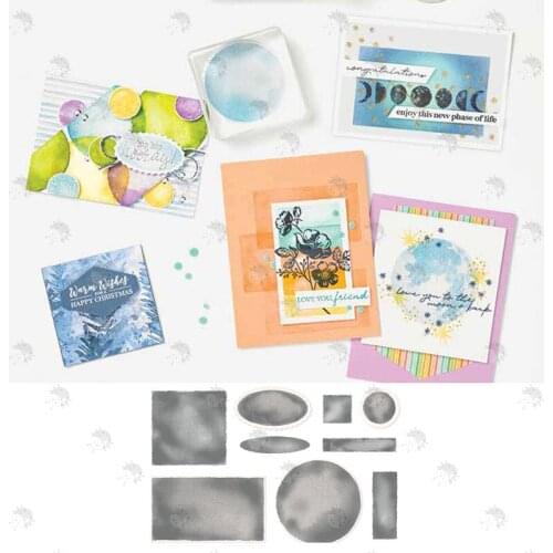 WATERCOLOR Background Round Rectangle Stamps Scrapbooking Background DIY Decoration Craft Embossing Stencil Maker Albums