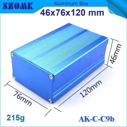 1 piece blue color anodizing aluminum housing enclosure for electronic distribution box 46*76*120mm