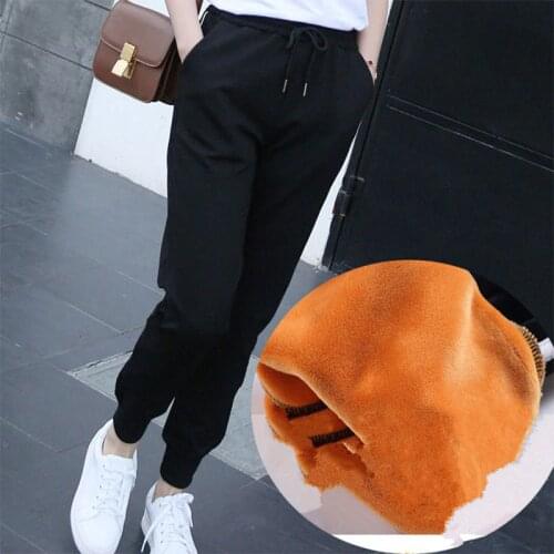 Slim Women Pant Winter Cashmere Pants Warm Female Casual Pants Harem Pants Lined Fleece Trousers Autumn Sweatpants